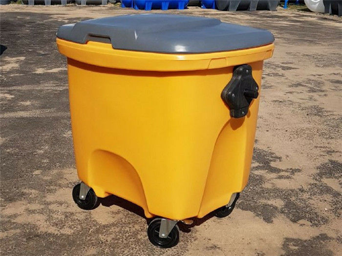 Poubelle de déchets à mur unique du couvercle 150L de pièce de la résistance à la corrosion LLDPE Rotomolded